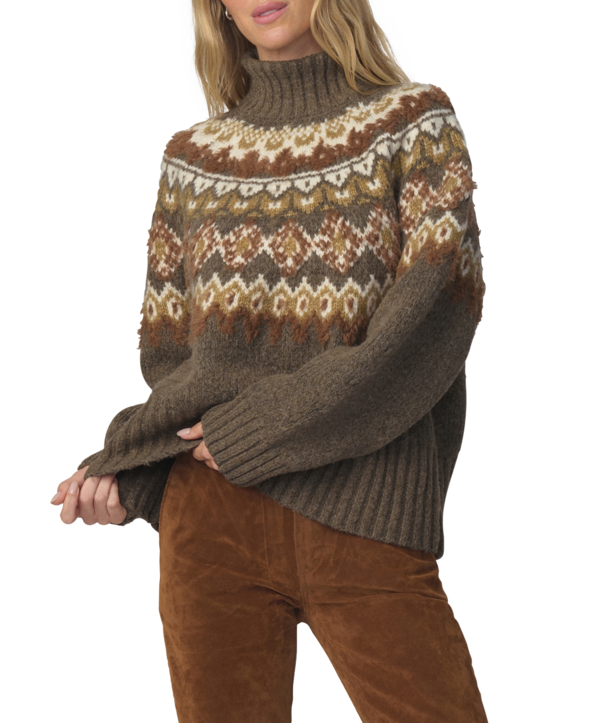 Joe's Jeans Women's Elva Fair Isle Turtleneck Sweater