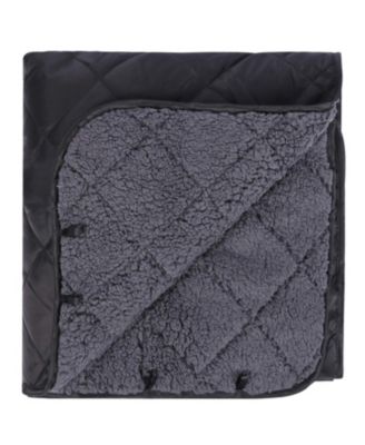 Extra Large Sherpa Lined Camping Blanket Warm Windproof Water Resistant Machine Washable