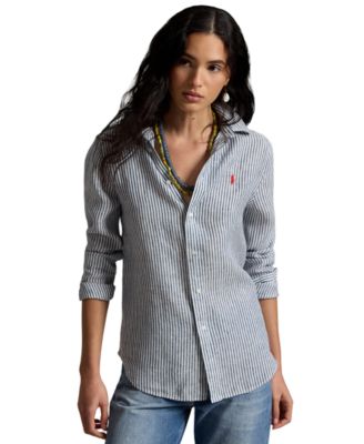 Women's Classic-Fit Striped Linen Shirt