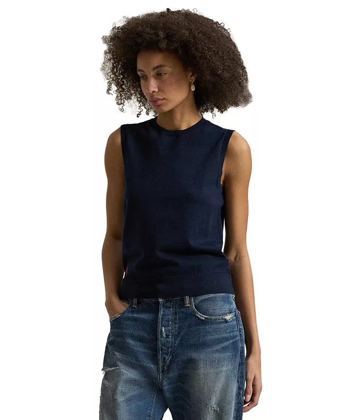 Women's Sleeveless Crewneck Sweater - thumbnail 7