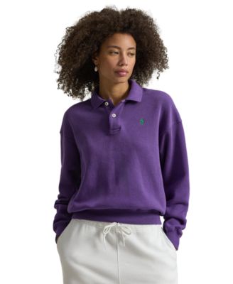 Women's Polo-Collar Fleece Pullover