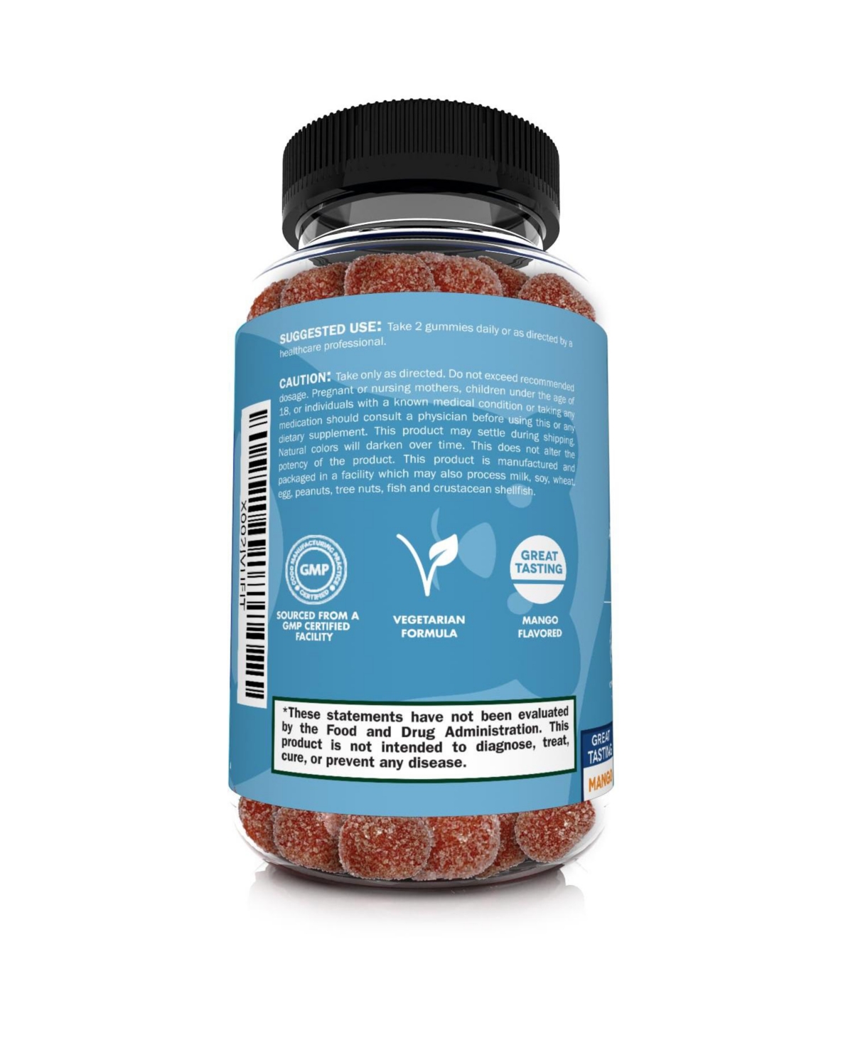 Sunergetic Eye Support Gummies with Lutein and Zeaxanthin Mango Flavor 60 Gummies