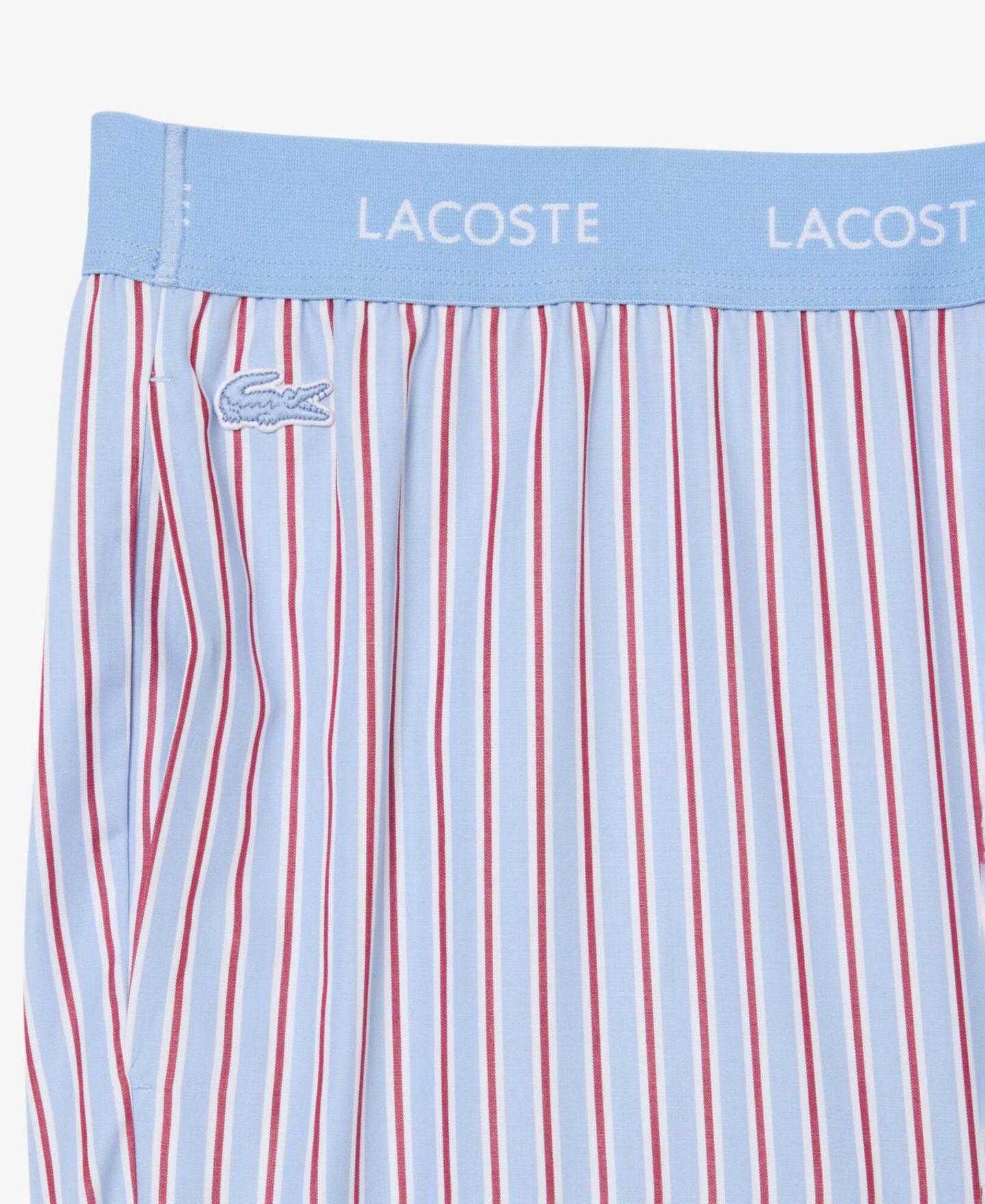 Пижамные брюки для мужчин, хлопок, в полоску — Lacoste, цвет: Белый бордо — фото 7