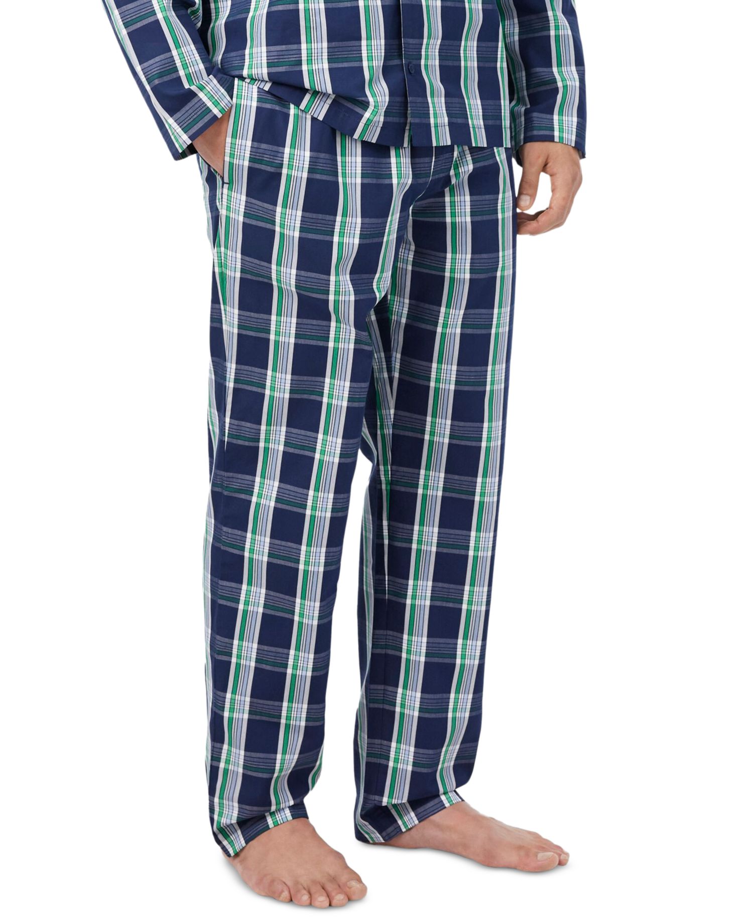Men's Flannel V-Neck Pajama, 2-Piece Set