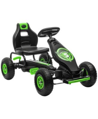 Kids Pedal Go Kart with Adjustable Seat, Suspension System & Safety Hand Brake Ride-On Toy, 110 lbs Capacity, Ages 5-12
