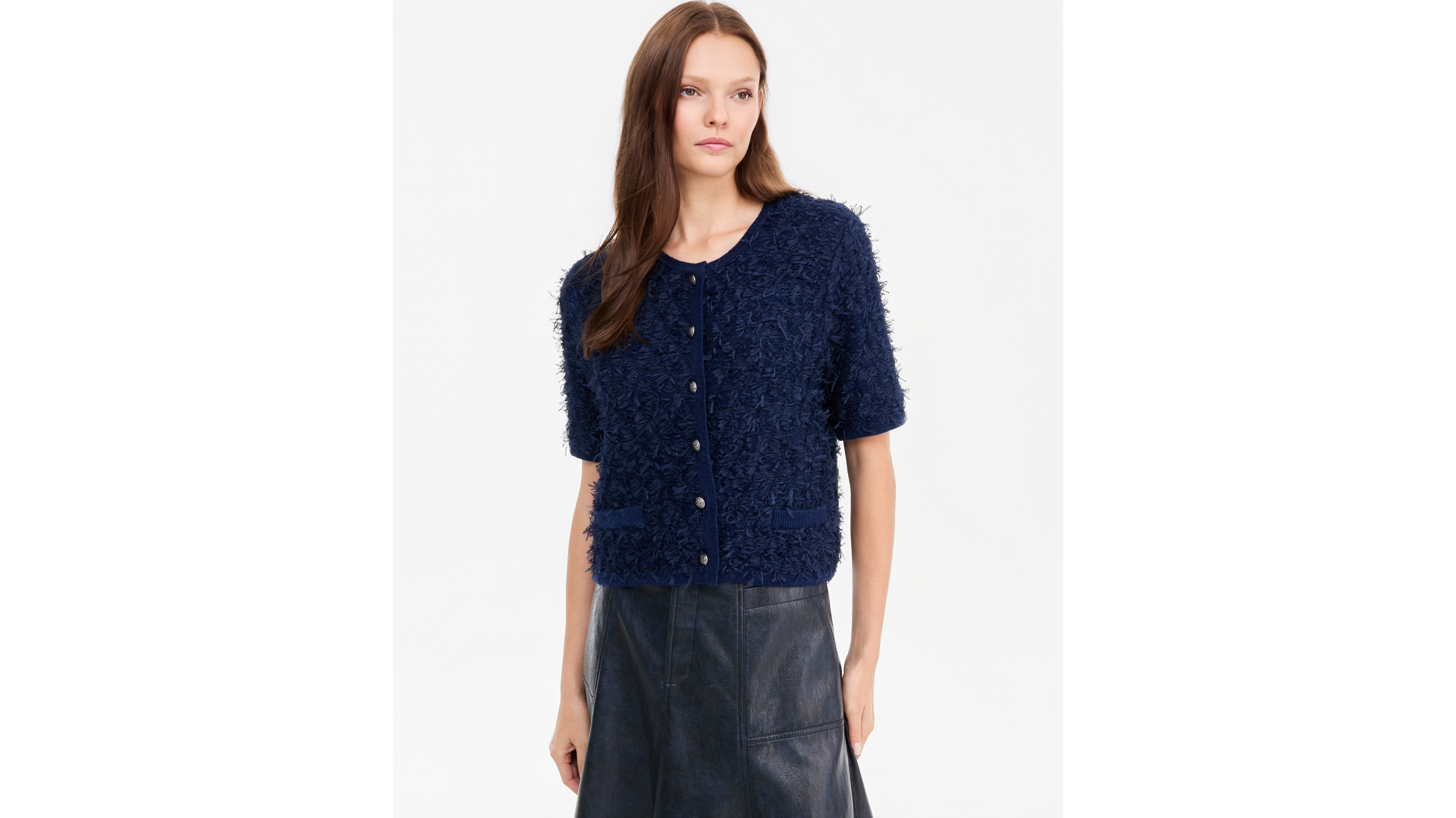 Kobi Halperin Women's Mabel Short-Sleeve Crewneck Eyelash-Knit Cardigan, Macy's Exclusive