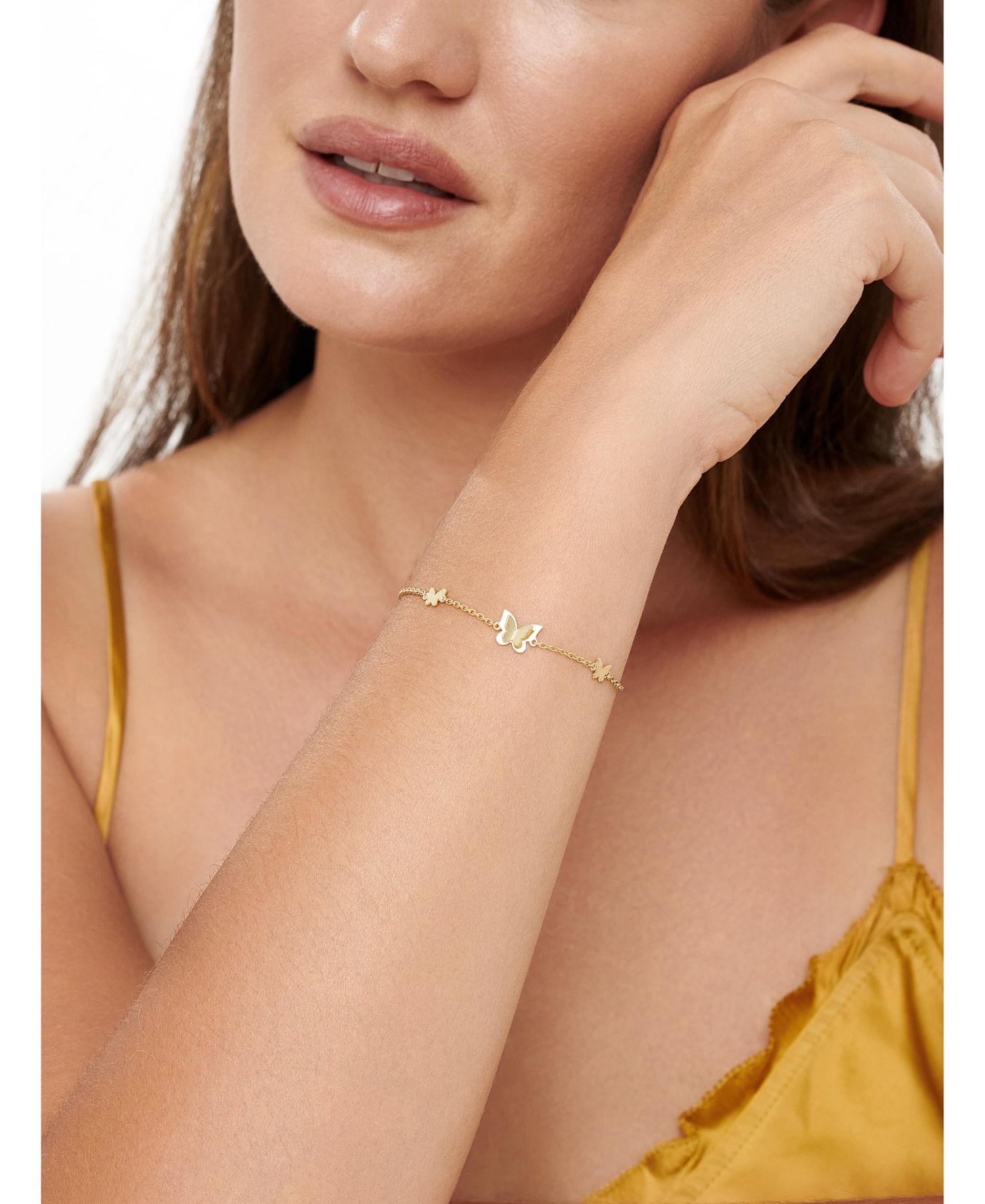 Butterfly Chain Bracelet in 14K Gold