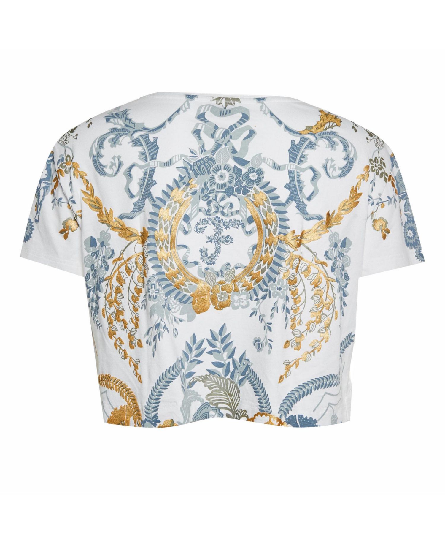 Women's Floral Print Cotton Knit Crop Top