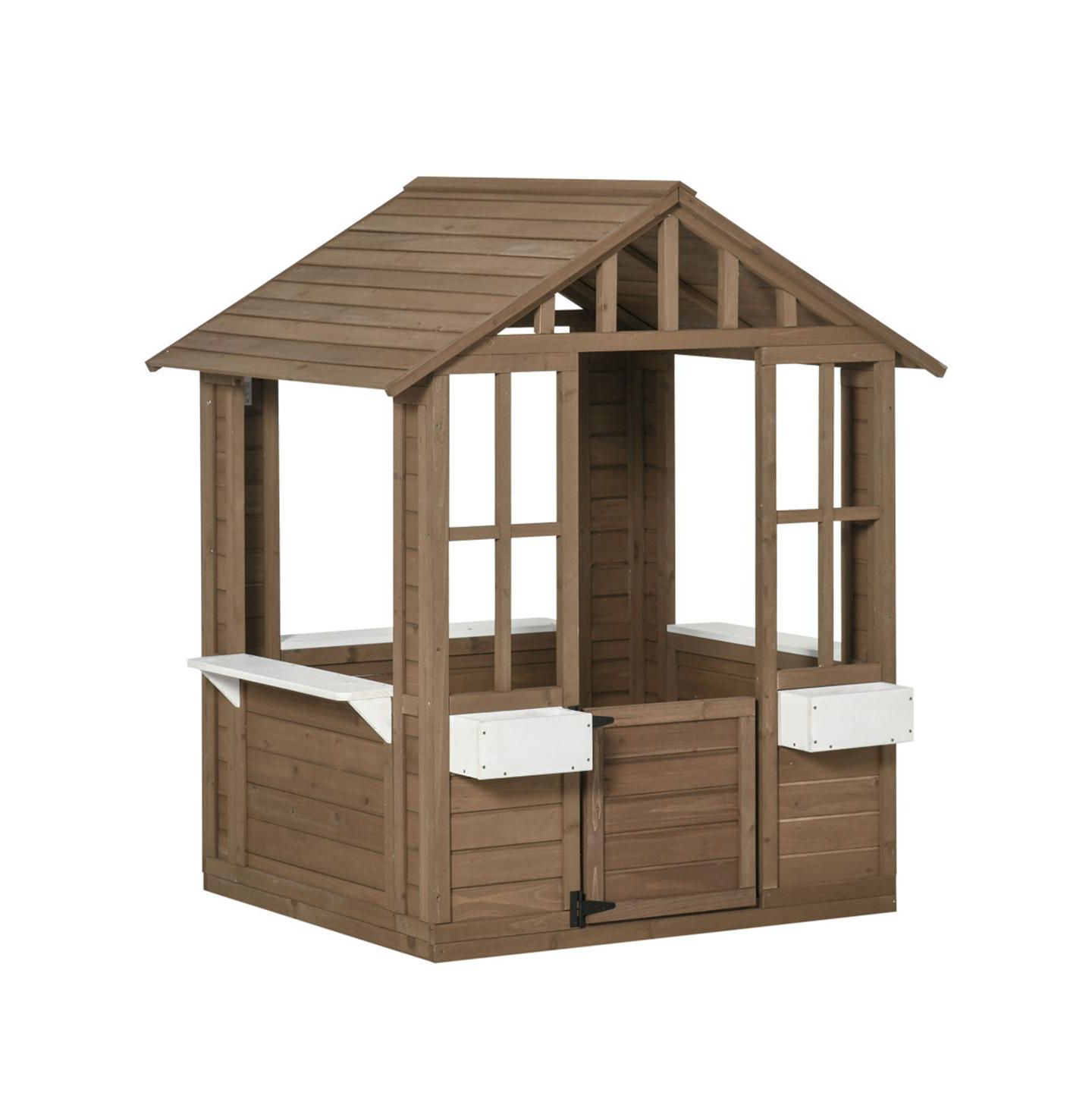 Детская игрушка YOBTOP Cottage Working-Door Solid Fir Wood 1-Piece Playhouse, Ages 3-8 — фото 3