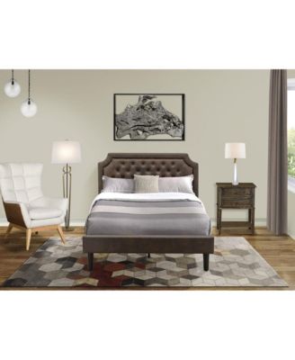GB25F-1VL07 2-Piece Granbury Bedroom Set with Bed and 1 Distressed Jacobean Night Stand - Faux Leather