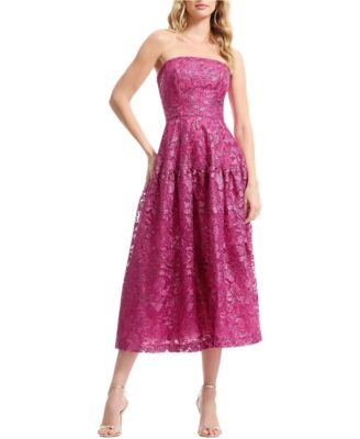 Women's Gemma Strapless Embroidered-Sequin Floral Midi Dress