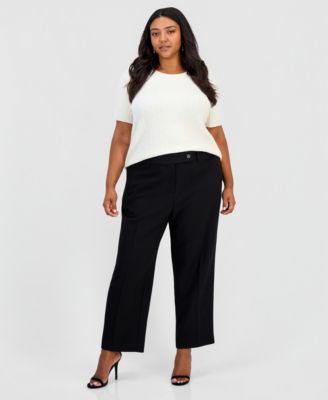 Plus Size Mid-Rise Ankle Pants