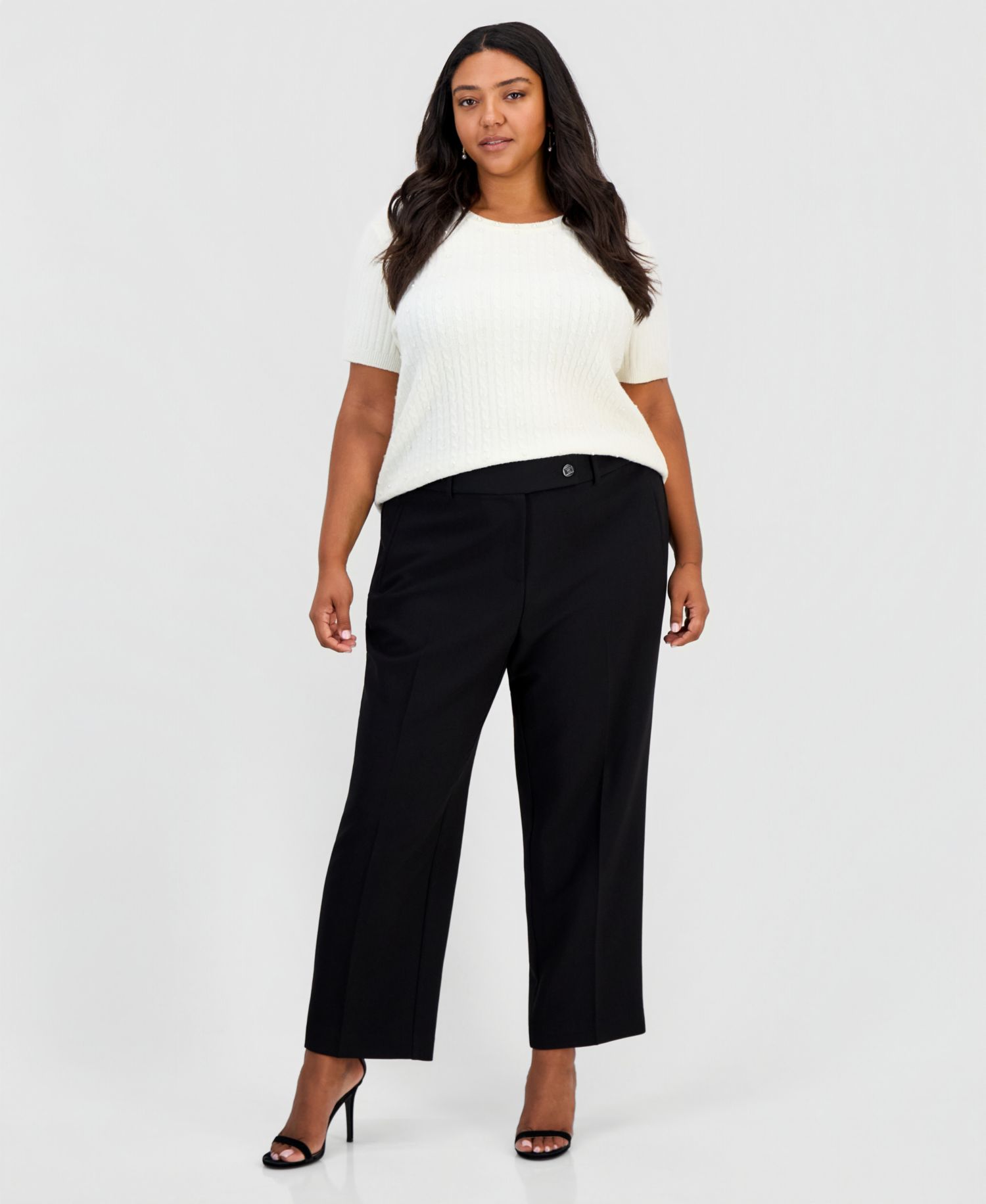 Plus Size Mid-Rise Ankle Pants