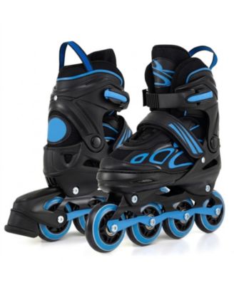 Youth Inline Skates Expandable 4 Sizes with Self-Powered LED Wheels and Toe Shield Ages 7-9