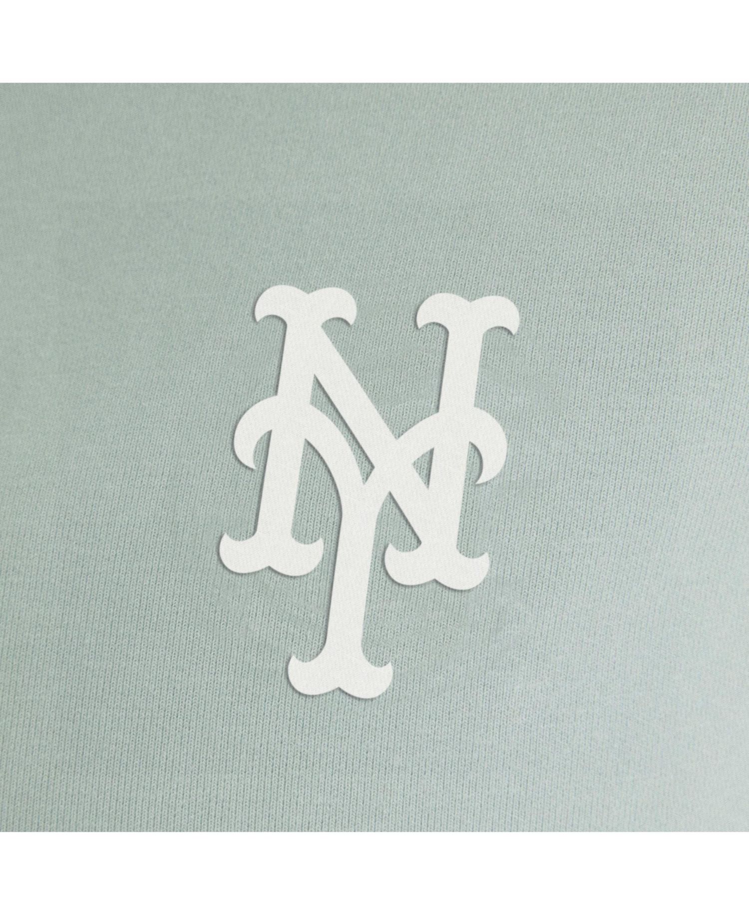 Women's Sage Green New York Mets Oversized Clutch Tri-Blend Half-Zip Pullover Sweatshirt