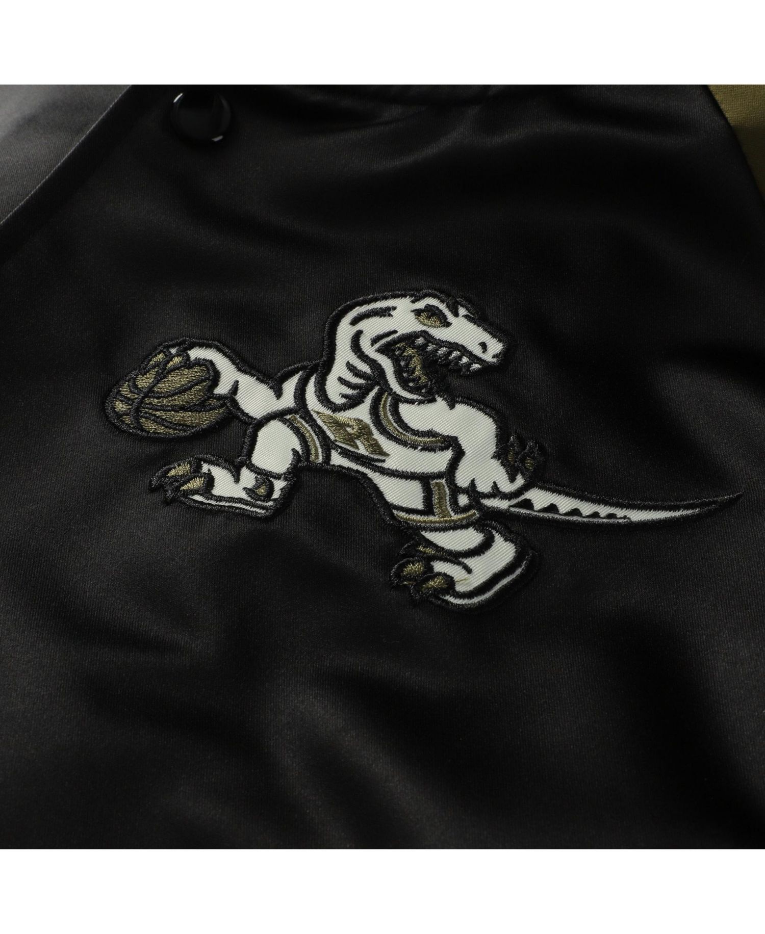 Men's Olive/Black Toronto Raptors Clutch Satin Raglan Full-Snap Jacket
