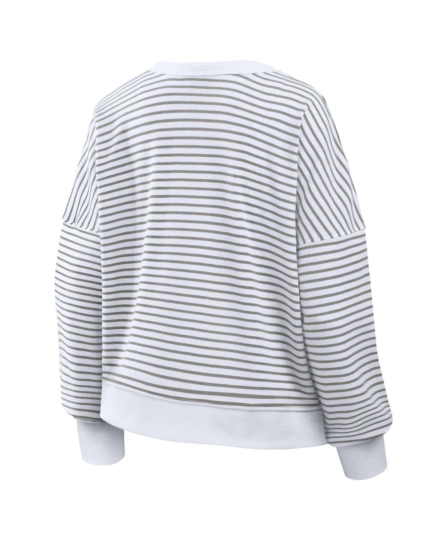 Женский свитшот Fanatics White/Gray Detroit Lions Striped Oversized French Terry — фото 2