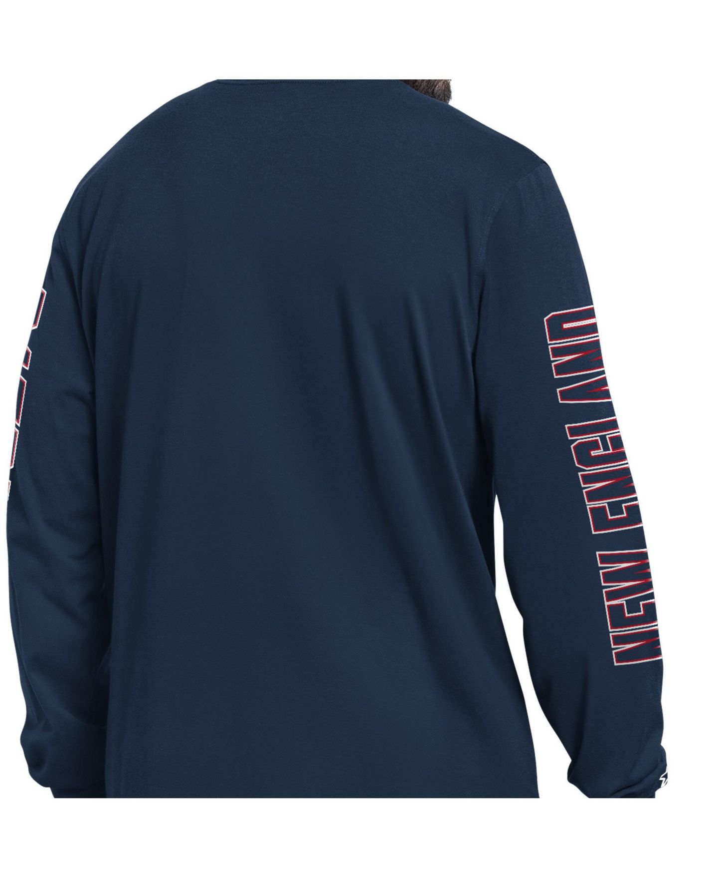 Мужская футболка Starter Navy New England Patriots Clutch Hit II Long-Sleeve — фото 3