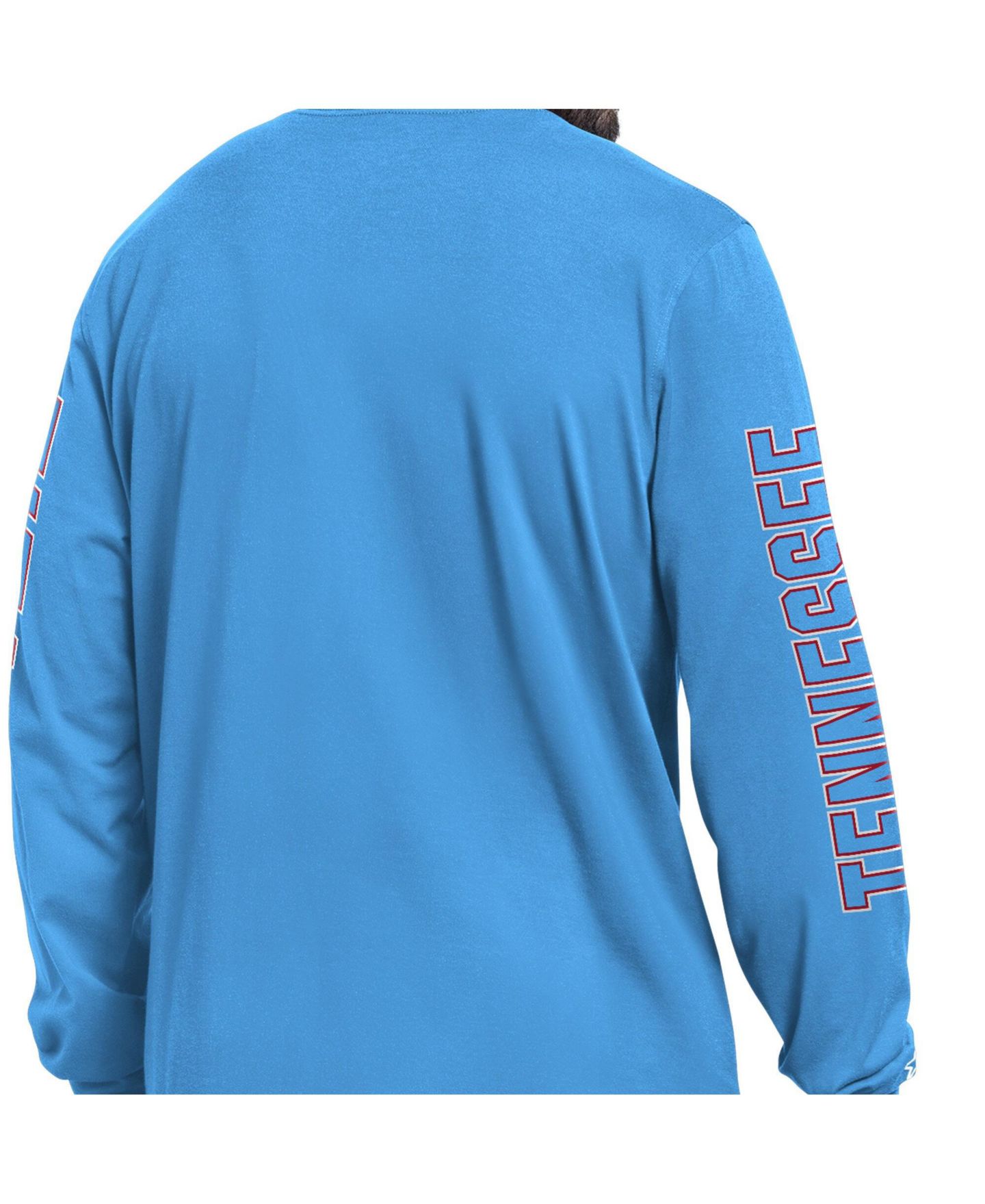 Мужская футболка Starter Light Blue Tennessee Titans Clutch Hit II Long-Sleeve — фото 3