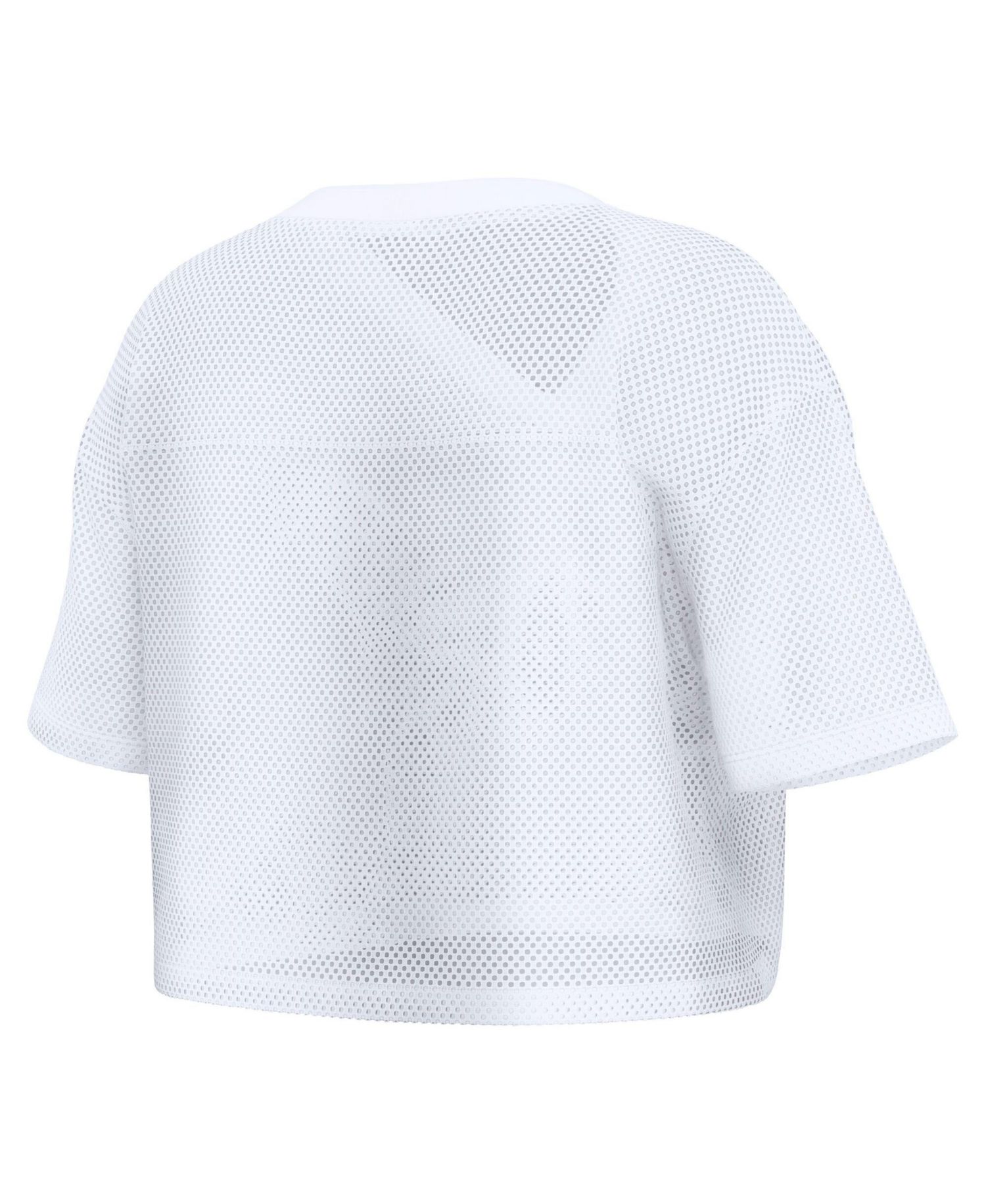 Women's White Pittsburgh ST-Shirtlers Oversized Mesh Cropped V-Neck Jersey