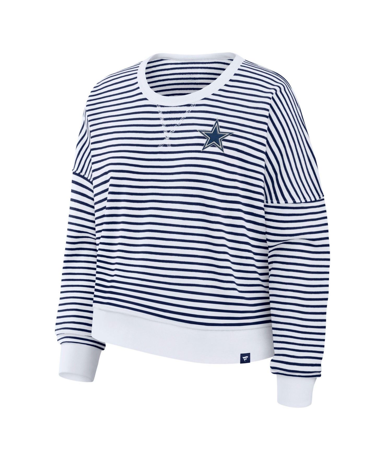 Женская толстовка Fanatics White/Navy Dallas Cowboys Striped Oversized French Terry — фото 3