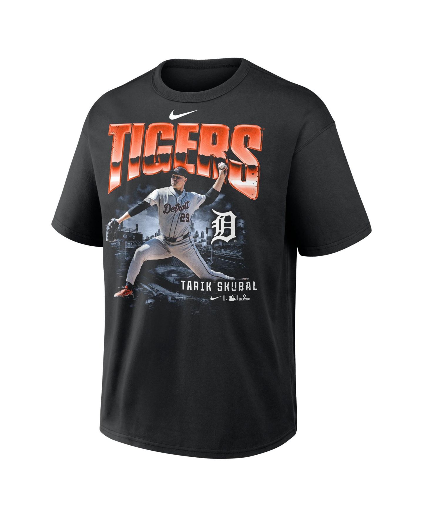 Мужская футболка Nike Tarik Skubal Black Detroit Tigers Enlarged Player Graphic Max90 Heavyweight — фото 2