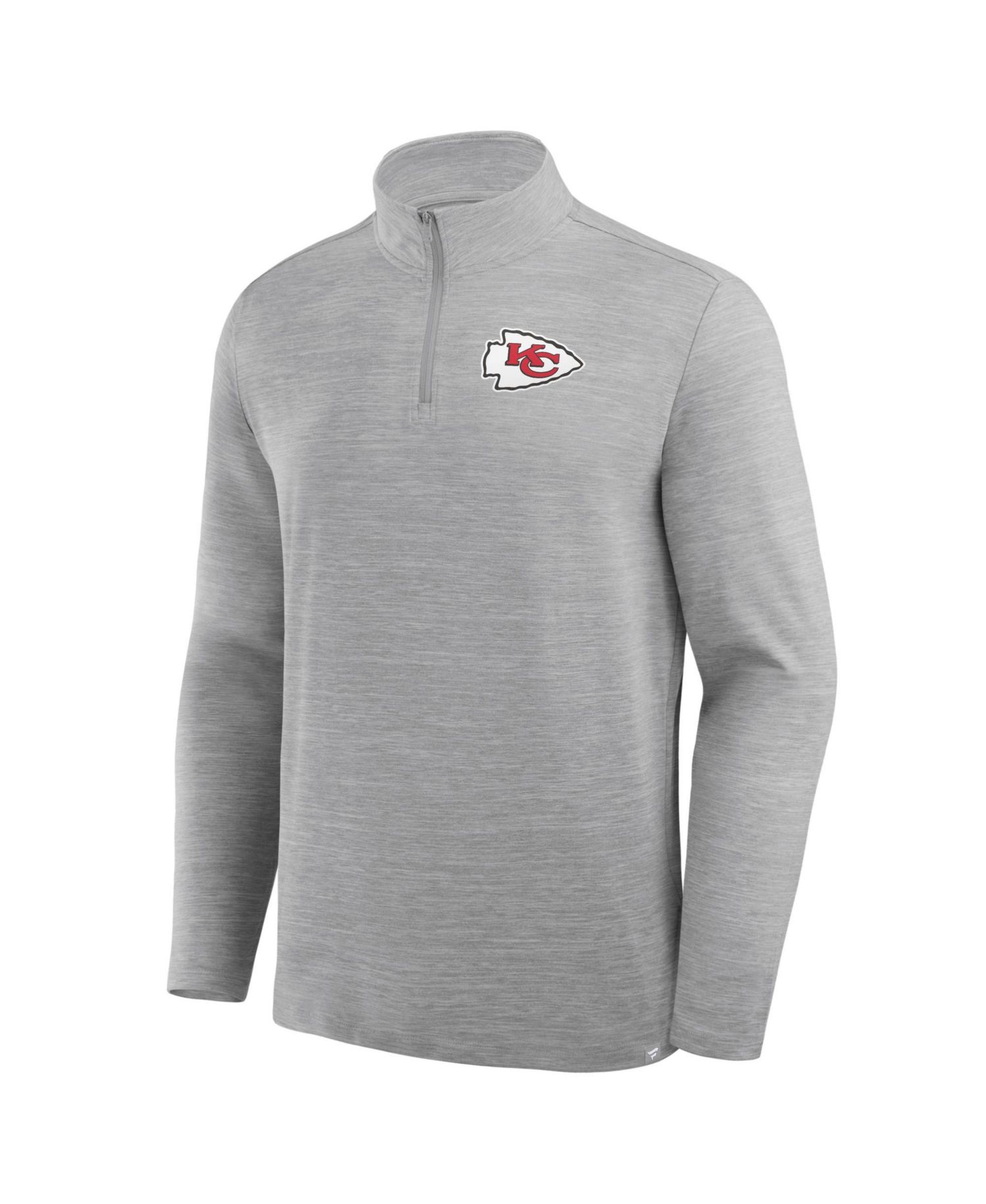 Men's Heather Gray Kansas City Chiefs Clutch Quarter-Zip Pullover Sweatshirt
