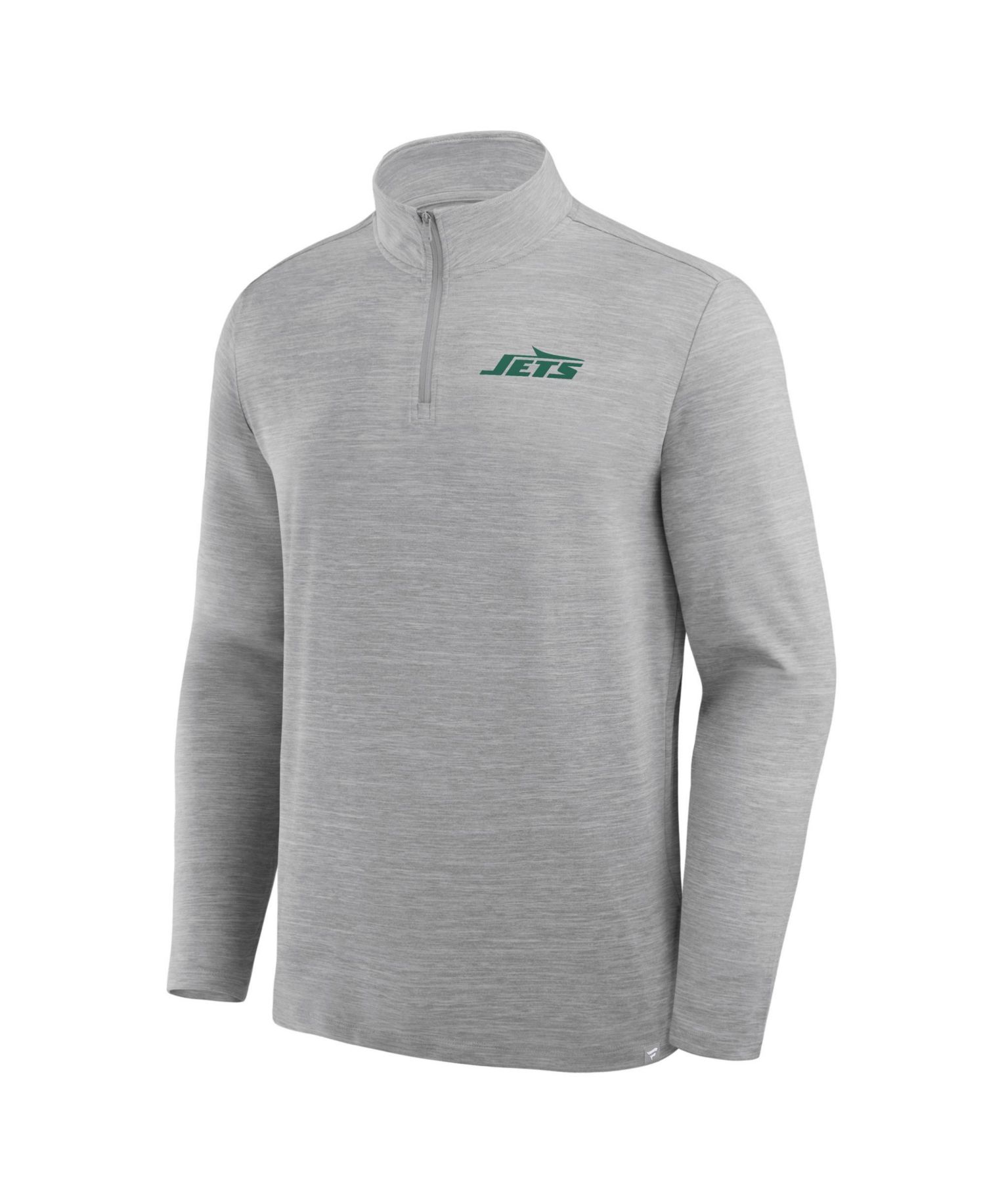 Men's Heather Gray New York Jets Clutch Quarter-Zip Pullover Sweatshirt