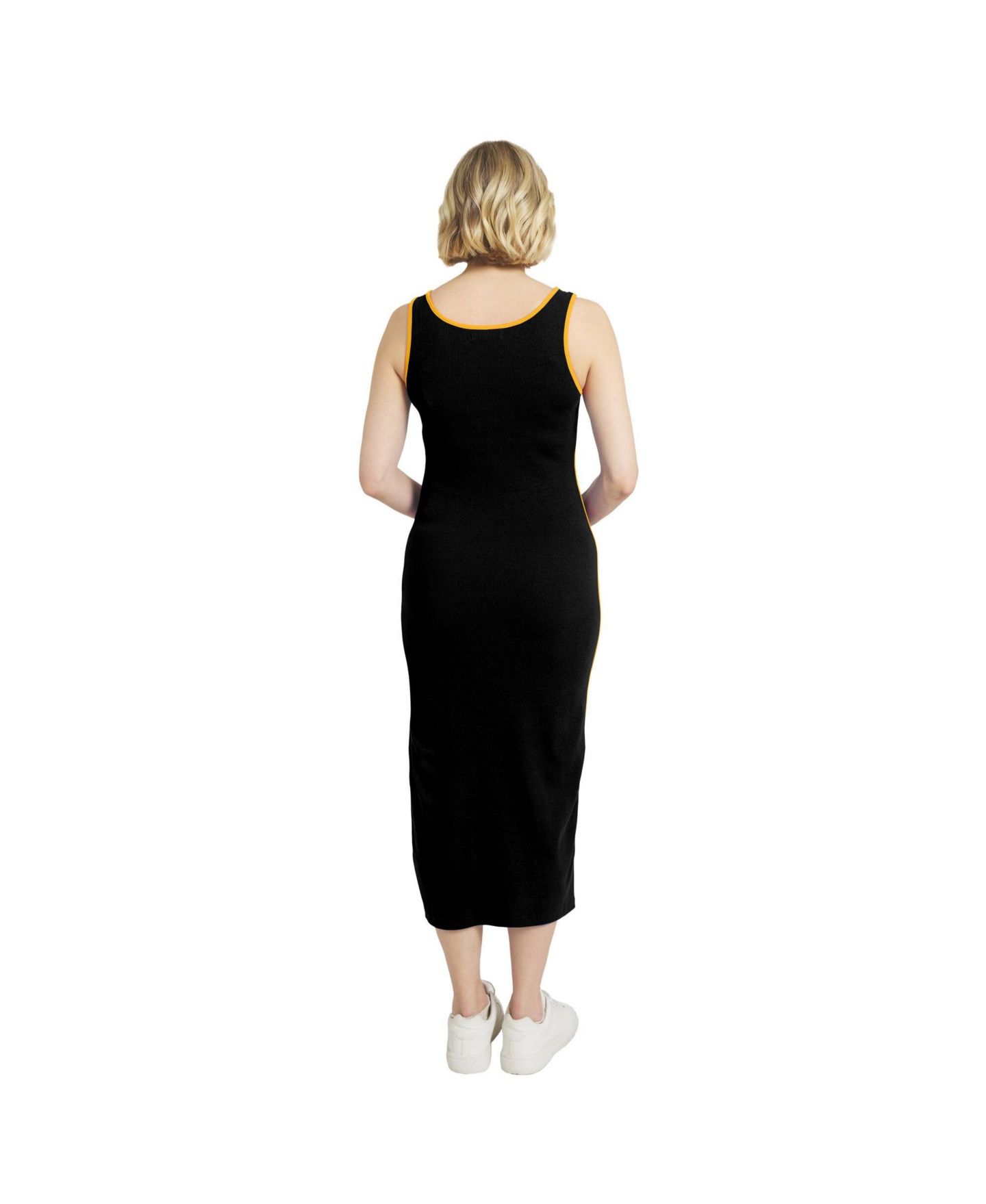 Женское платье WEAR by Erin Andrews Black Pittsburgh Steelers Ribbed Tank Dress — фото 4