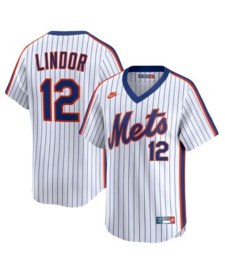 Men's Francisco Lindor White New York Mets Throwback Cooperstown Collection Limited Jersey
