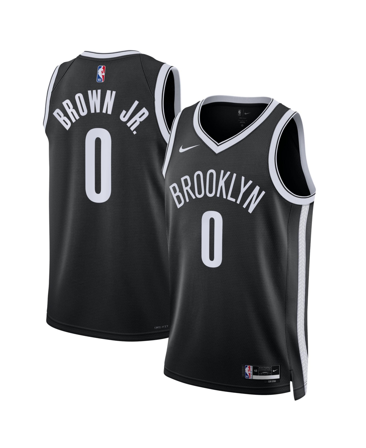 Nike Men's and Women's Mikel Brown Jr. Black Brooklyn Nets Swingman Icon Edition-Jersey - Black
