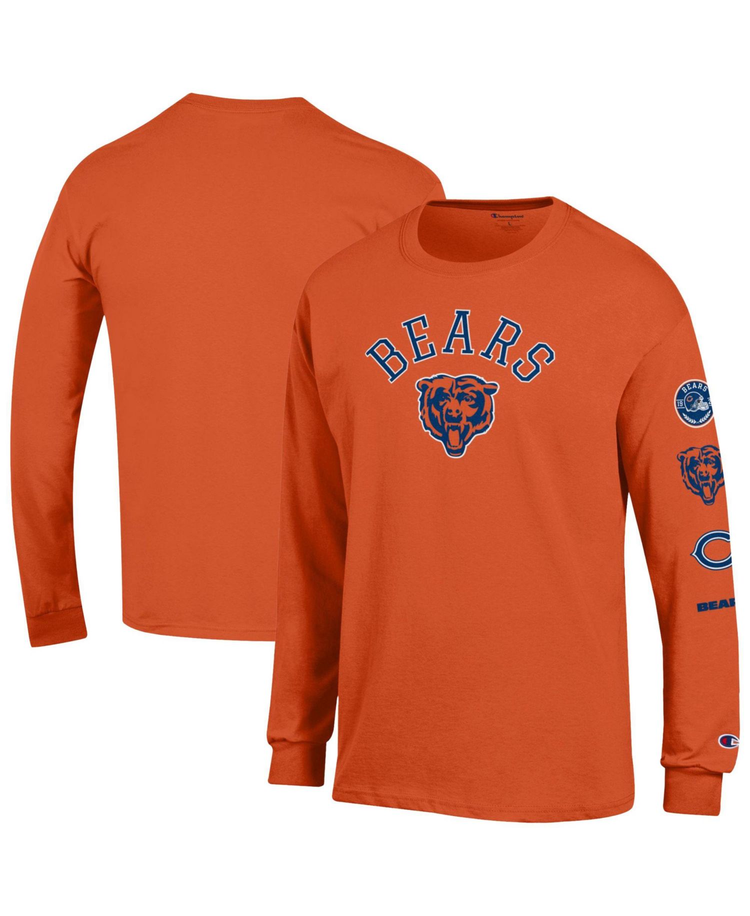 Men's Orange Chicago Bears Seal Long Sleeve T-Shirt
