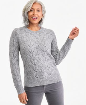 Women's Shine Pointelle Crewneck Sweater