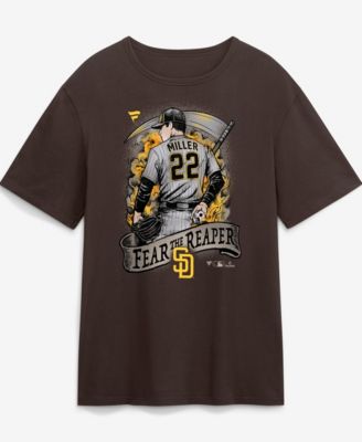 Men's Mason Miller Brown San Diego Padres Fear the Reaper T-Shirt