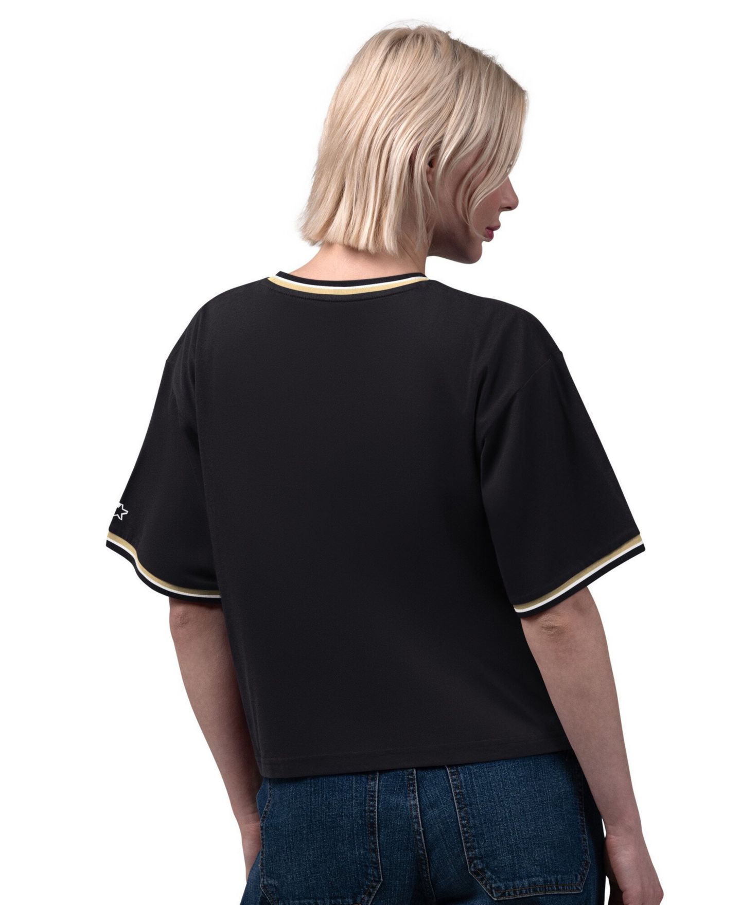 Женская футболка Starter Black New Orleans Saints Ace Cropped — фото 3