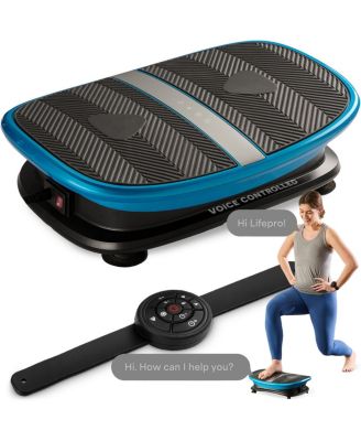 Voice Controlled Vibration Plate – Ergonomic Curved Platform with Remote Watch for Lymphatic Drainage, Muscle Relaxation, Recovery & Fitness