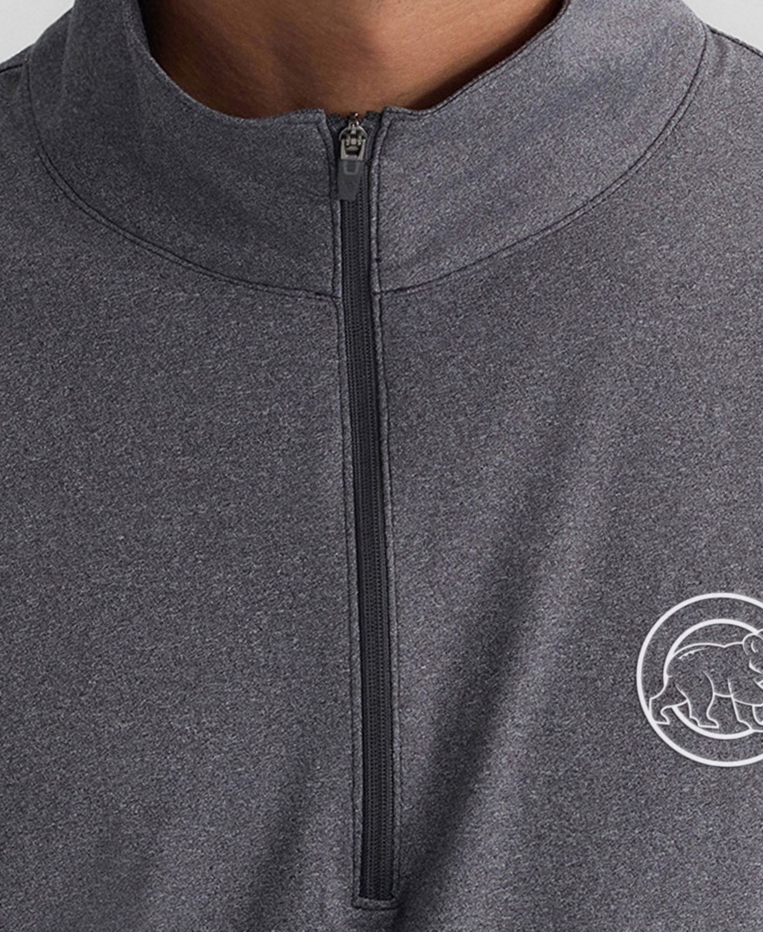 Men's Charcoal Chicago Cubs Clutch Quarter-Zip Pullover Sweatshirt