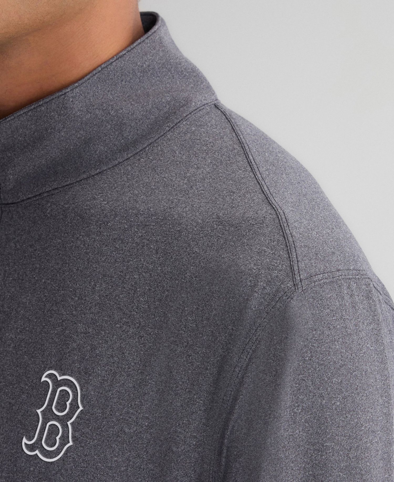 Men's Charcoal Boston Red Sox Clutch Quarter-Zip Pullover Sweatshirt