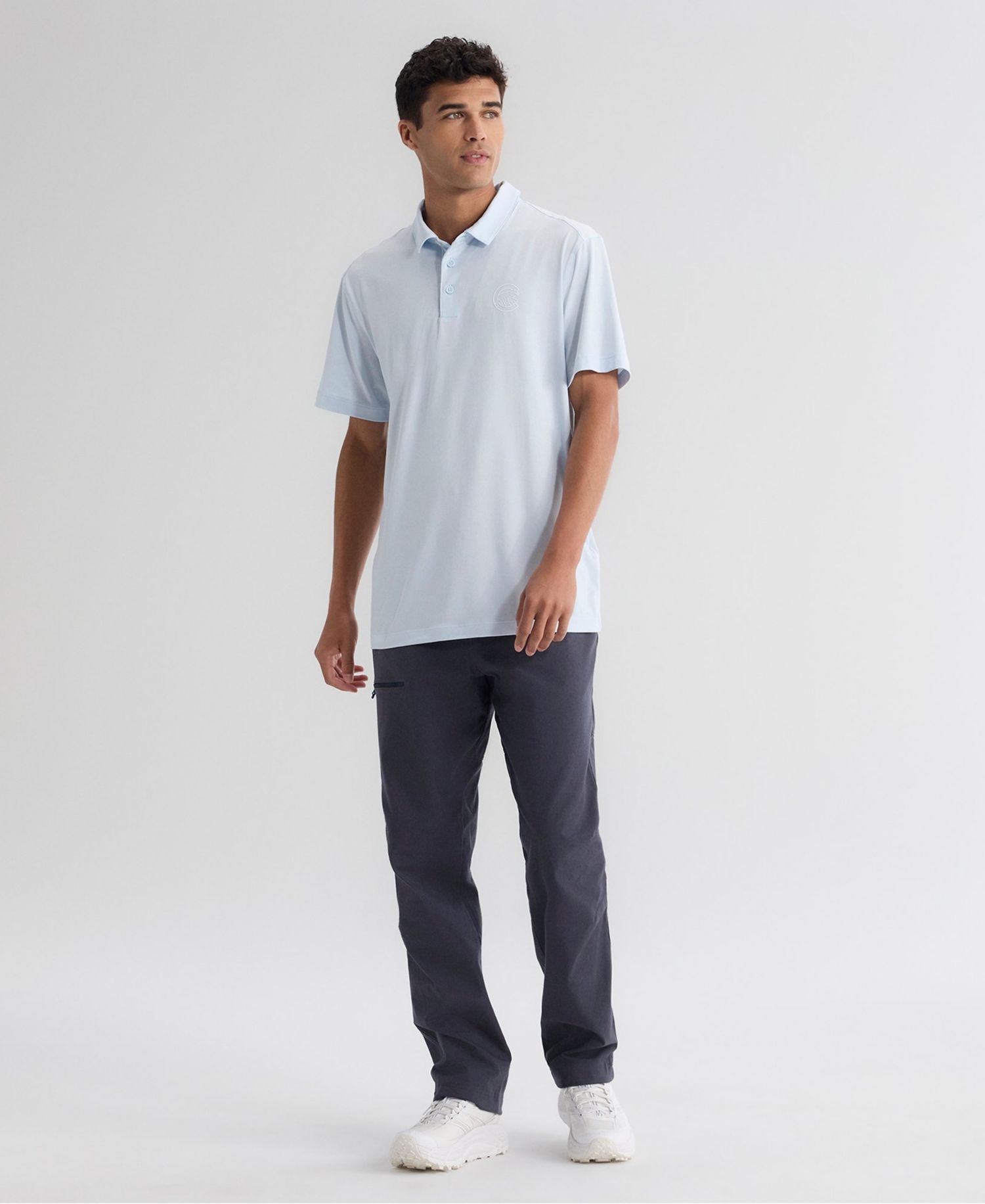 Men's Light Blue Chicago Cubs Clutch Polo Shirt