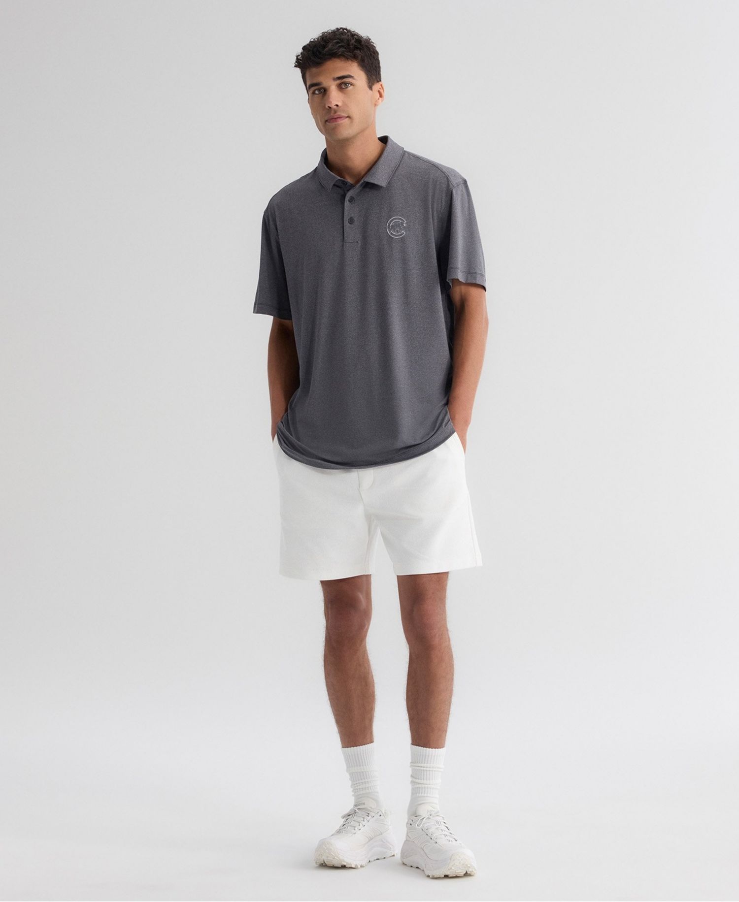 Men's Charcoal Chicago Cubs Clutch Polo Shirt
