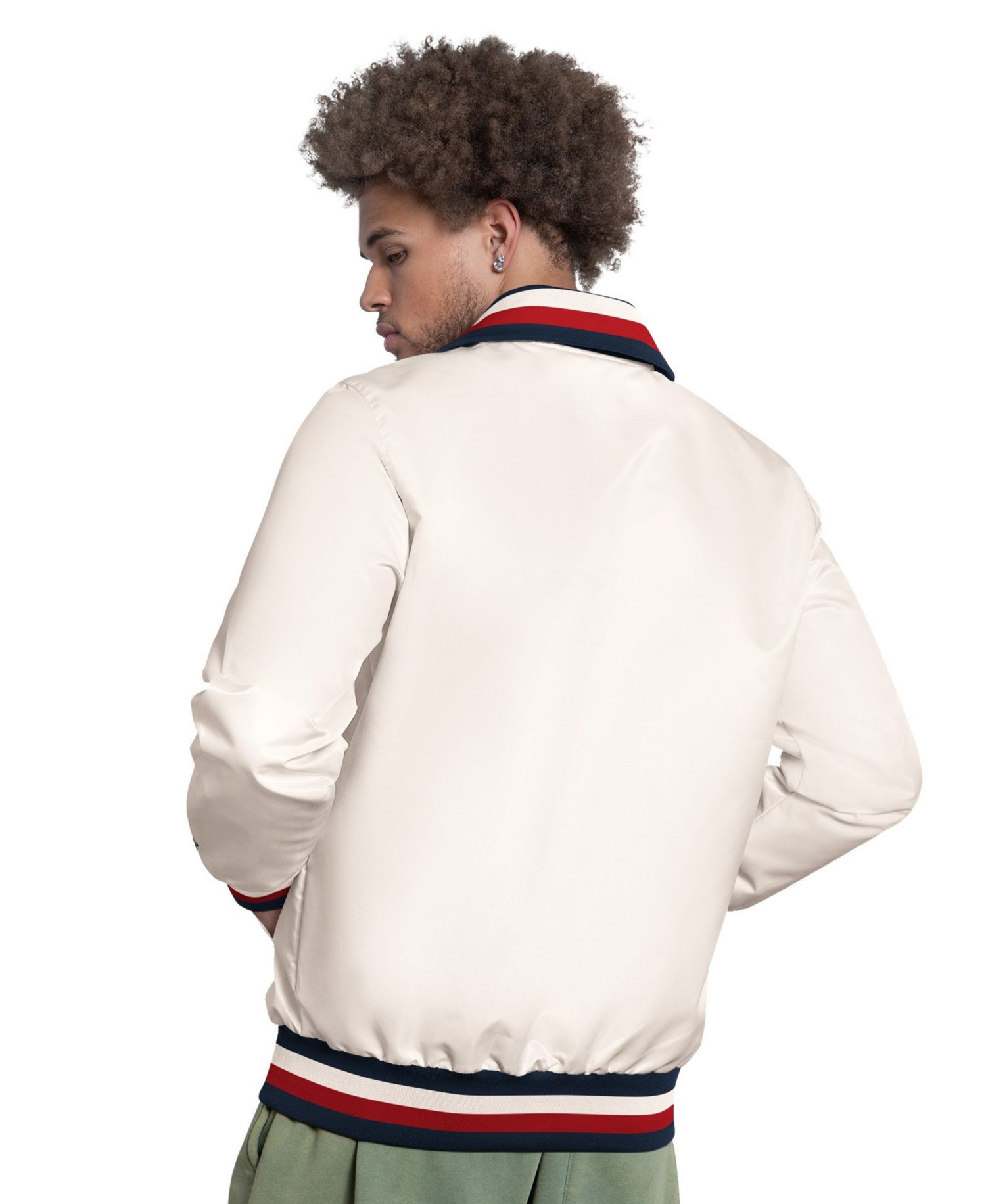 Men's White Boston Red Sox The Captain Cooperstown Logo Full-Zip Varsity Jacket