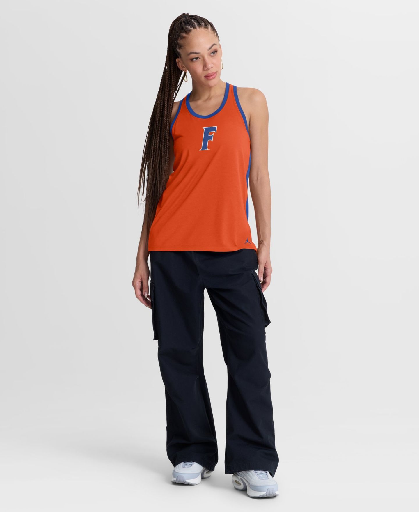 Женский топ Jordan Orange/Royal Florida Gators Tri-Blend Dri-FIT Racerback — фото 2