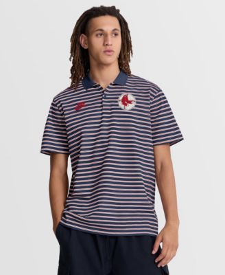 Men's Navy Boston Red Sox Cooperstown Collection Dri-FIT Victory Striped Polo Shirt