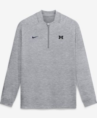 Men's Gray Michigan Wolverines Par Raglan Tri-Blend Therma-FIT Half-Zip Pullover Sweatshirt