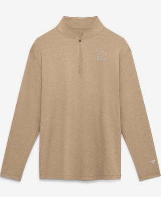 Men's Khaki Chicago Cubs Clutch Quarter-Zip Pullover Sweatshirt