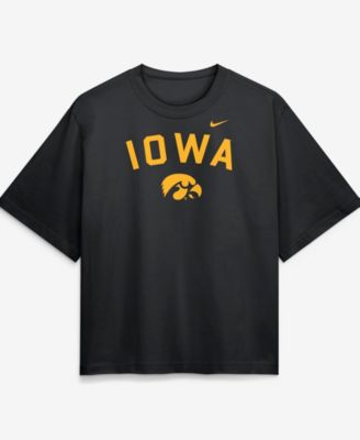 Women's Black Iowa Hawkeyes Arch Logo Boxy T-Shirt