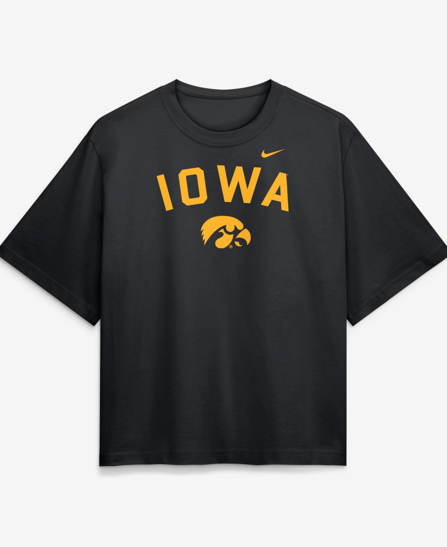 Женская футболка Nike Black Iowa Hawkeyes Arch Logo Boxy — фото 1