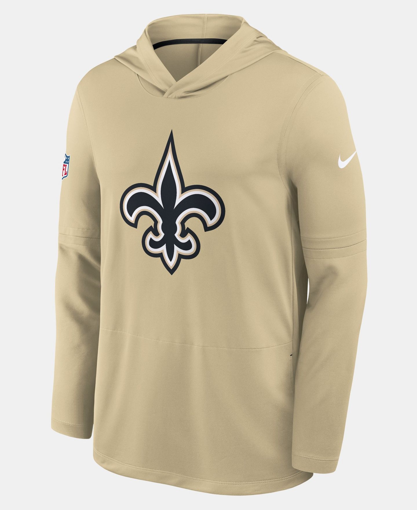 Мужская футболка Nike Gold New Orleans Saints Sideline Alternate Lightweight Long Sleeve Hooded Dri-FIT — фото 3
