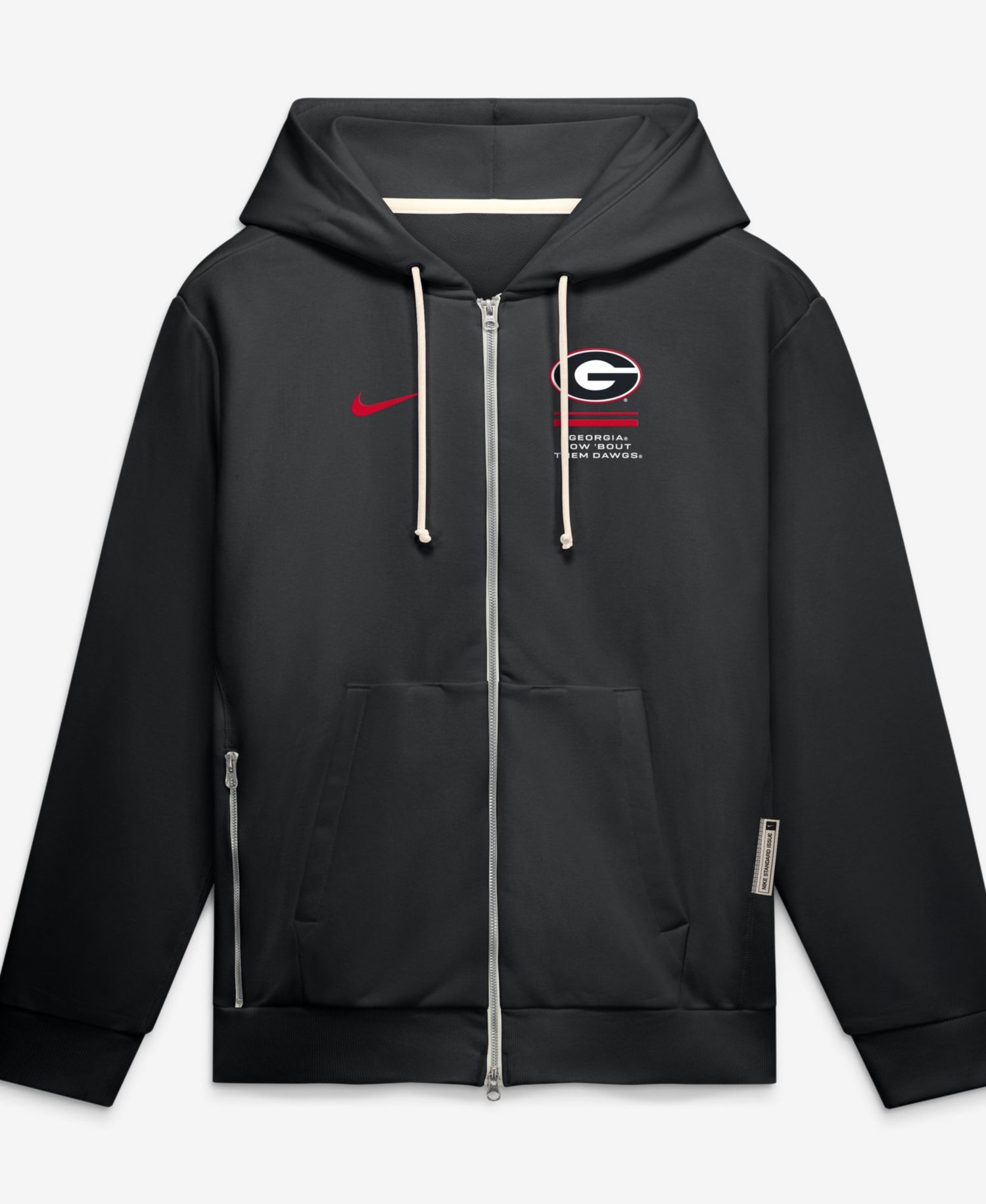 Men's Black Georgia Bulldogs 2026 Sideline Standard Issue Dri-FIT Full-Zip Hoodie