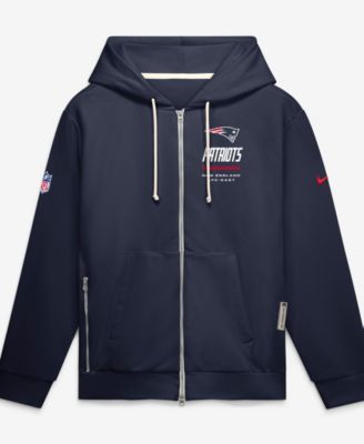 Men's Navy New England Patriots Sideline Standard Issue Quarterback Scramble Dri-FIT Full-Zip Hoodie